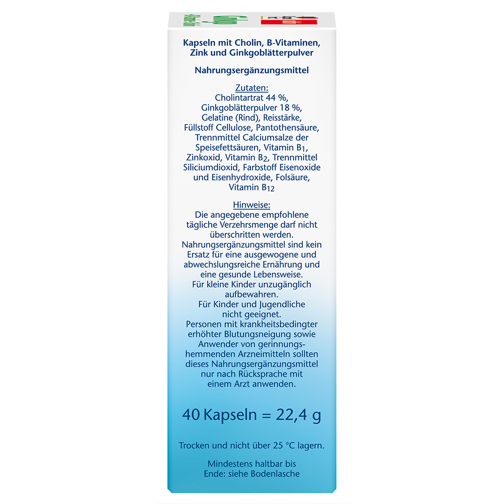 Bild: DOPPELHERZ Ginkgo + B-Vitamine + Cholin