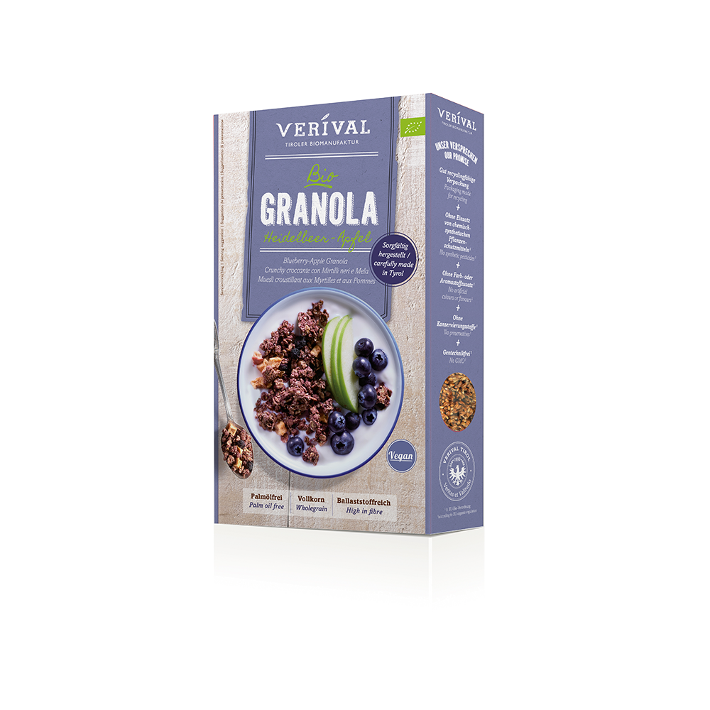 Bild: Verival Bio Granola Heidelbeer Apfel