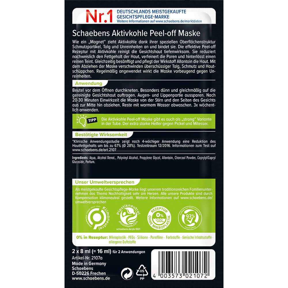 Bild: Schaebens Aktivkohle Peel Off Maske