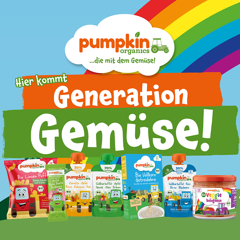 Bild: pumpkin organics Bio Kichererbsen Sterne mit Mais und Kürbis 