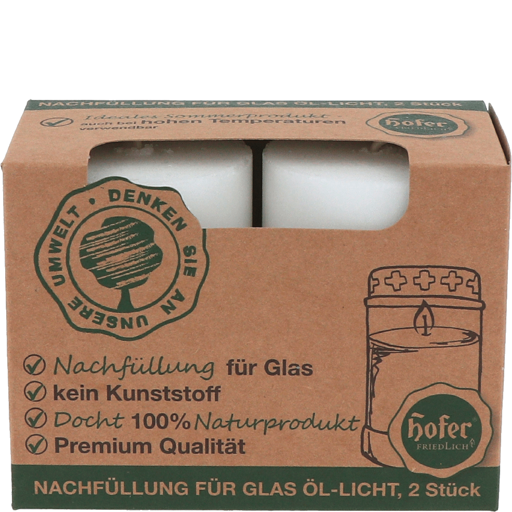 Bild: Hofer Öllicht Grabkerze Nachfüllung