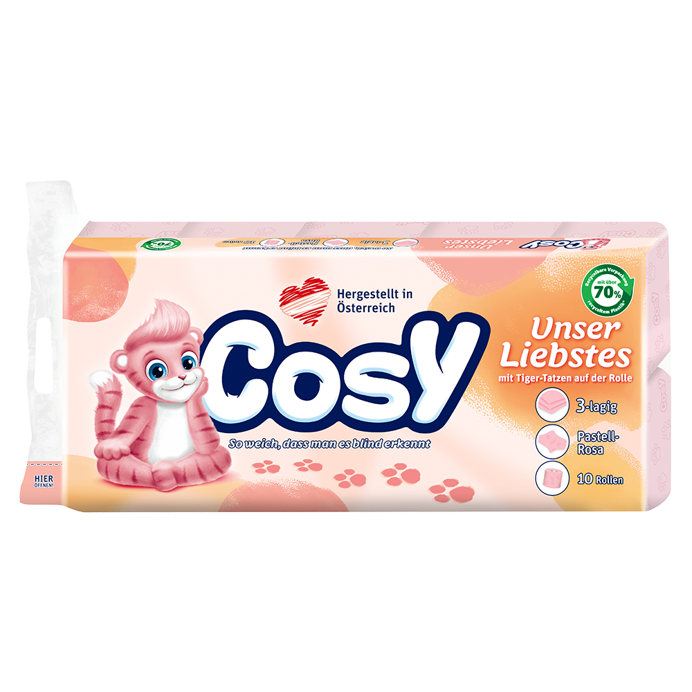 Bild: Cosy Toilettenpapier Rosa mit Tiger-Tatzen 