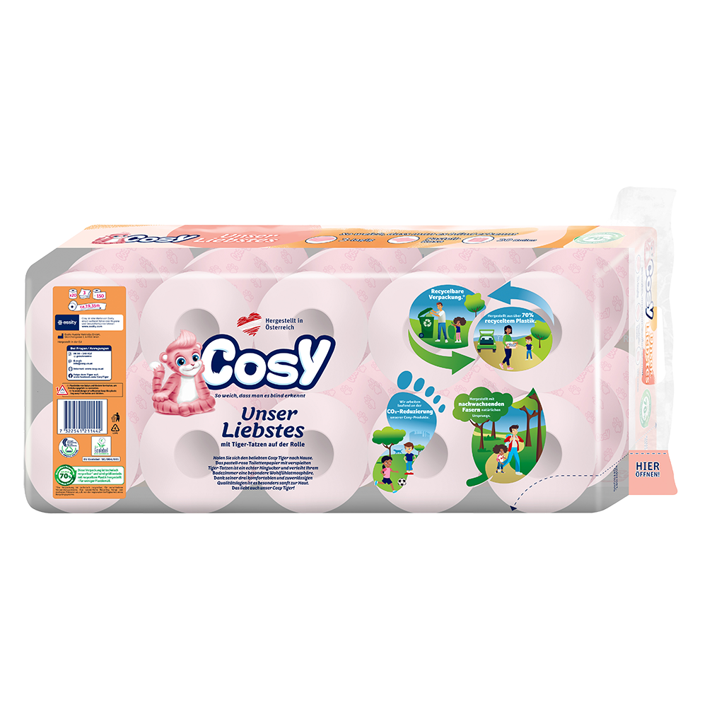 Bild: Cosy Toilettenpapier Rosa mit Tiger-Tatzen 