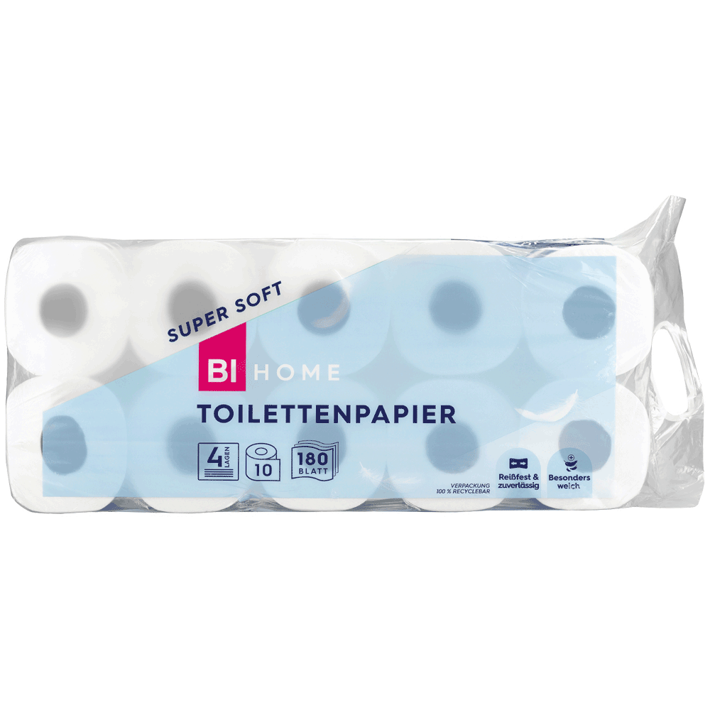 Bild: BI HOME Toilettenpapier 4lagig 10 X 180