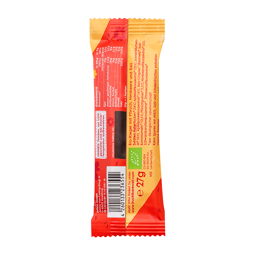 Bild: FruchtBar BIO Früchte Duo Pfirsich Himbeere 