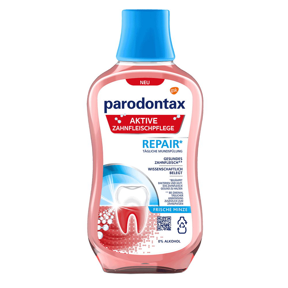 Bild: Parodontax Aktive Zahnfleischpflege Repair Mundspülung Frische Minze