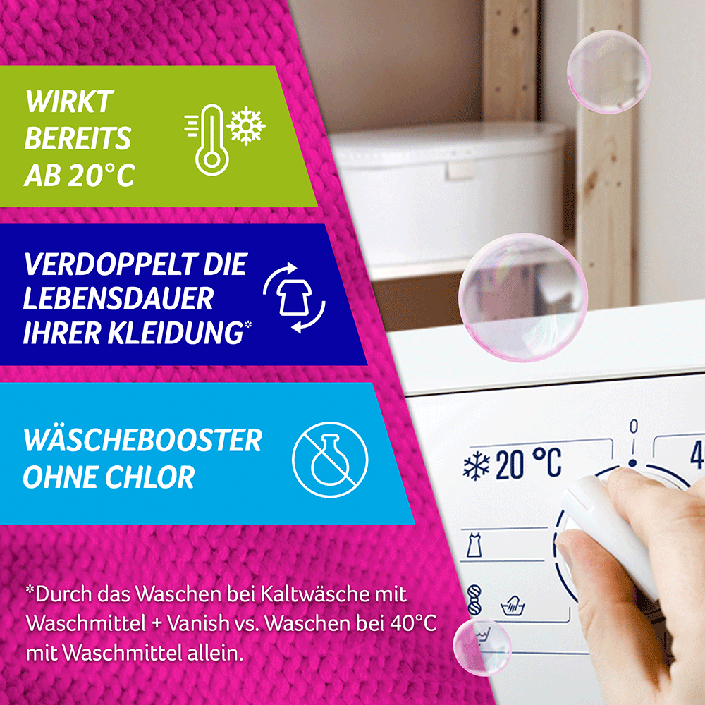 Bild: Vanish OxiAction Fleckenentferner Wäsche Booster Pulver
