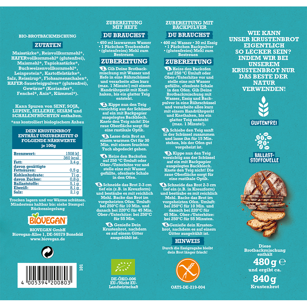 Bild: Biovegan Mein Krusten Brot
