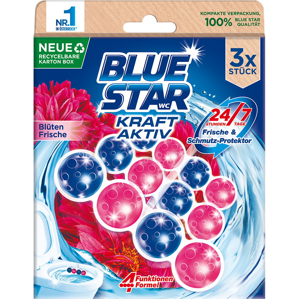 Bild: Blue Star Kraft Aktiv WC-Steine Blüten Frische 