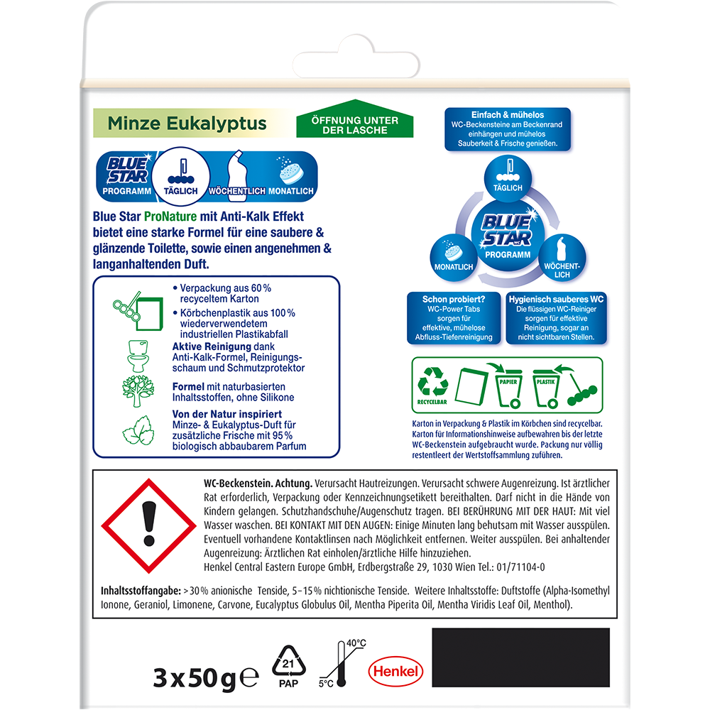 Bild: Blue Star pronature WC-Steine Minze Eukalyptus 