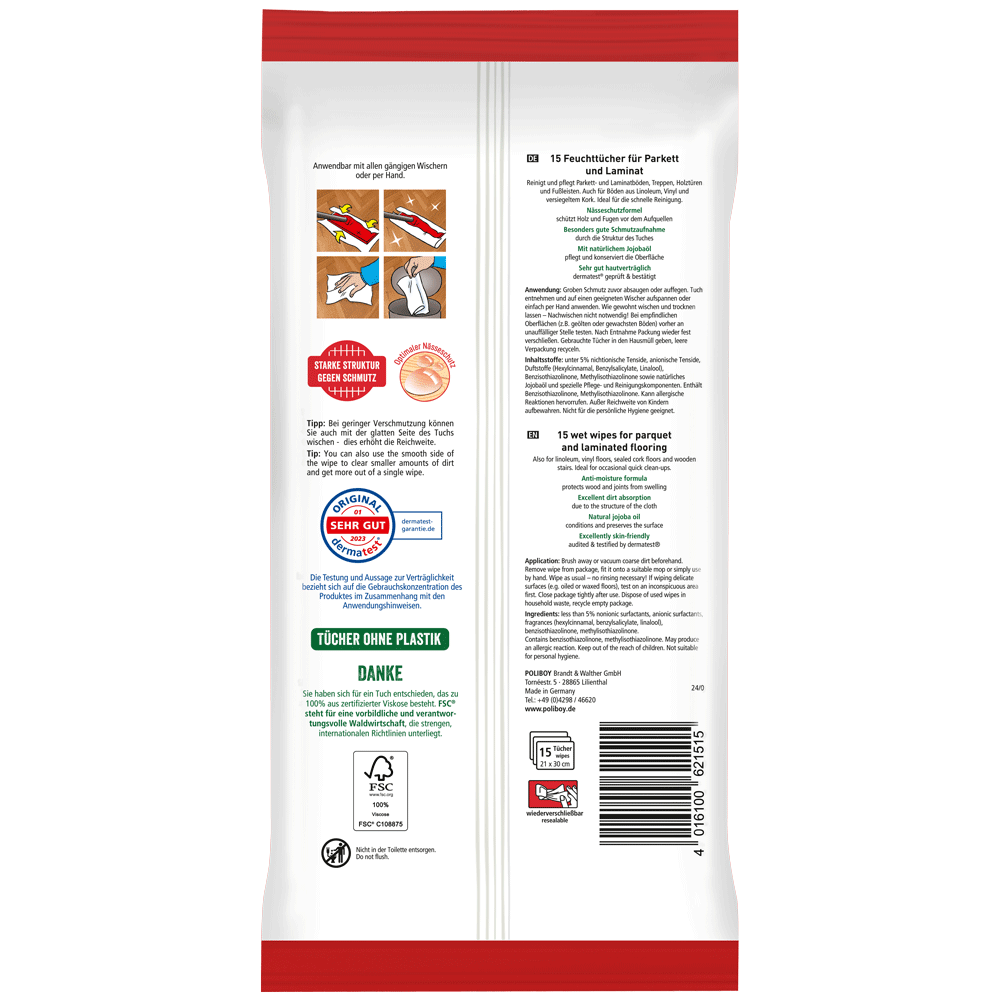 Bild: Poliboy Feuchttücher Parkett und Laminat