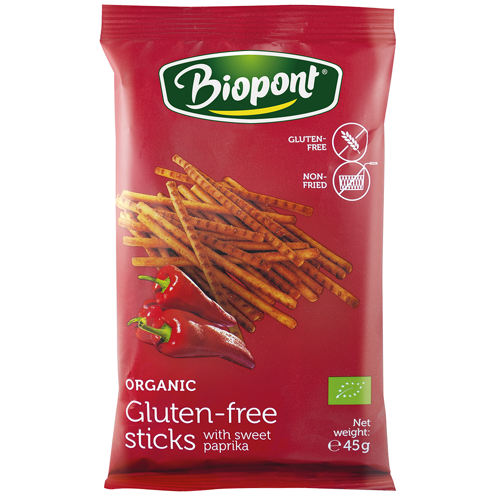 Bild: Biopont Organic Sticks Glutenfrei mit süßem Paprika