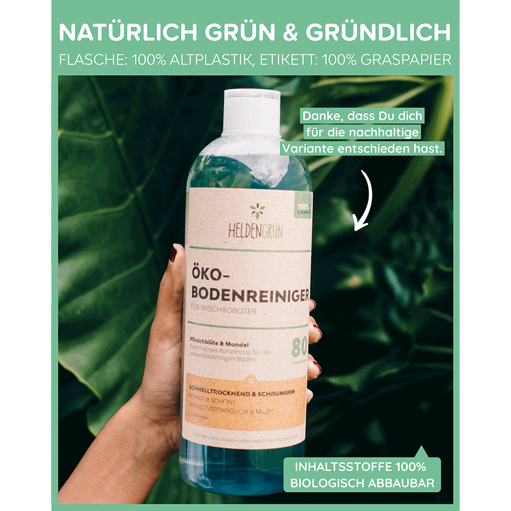 Bild: Heldengrün Bodenreiniger für Wischroboter Lemongrass