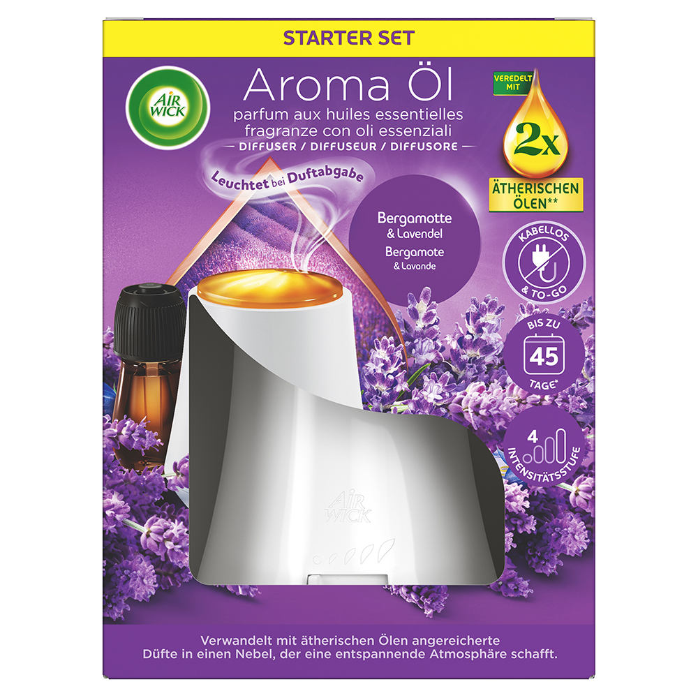 Bild: AIRWICK Aroma Öl Diffuser Starter Set Bergamotte und Lavendel