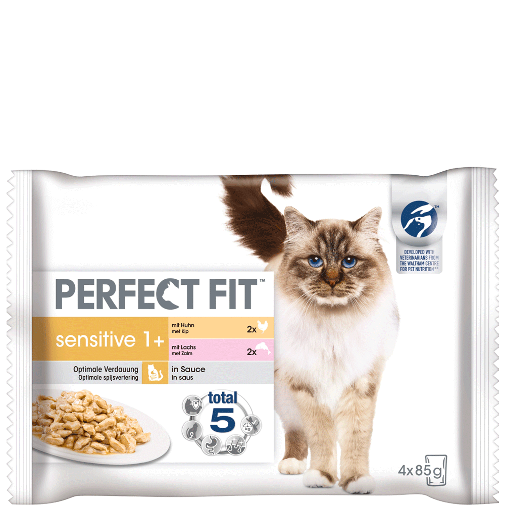 Bild: PERFECT FIT Sensitive 1+ Katzenfutter in Sauce