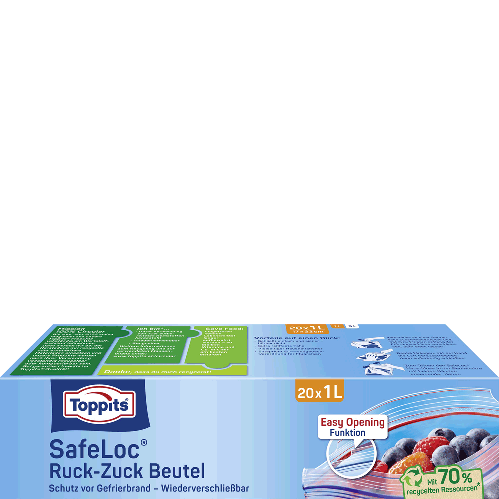 Bild: Toppits SafeLoc Ruck-Zuck Beutel 1L