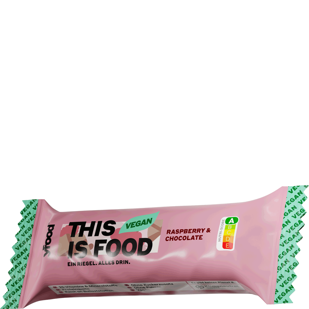 Bild: YFOOD Riegel Raspberry & Chocolate