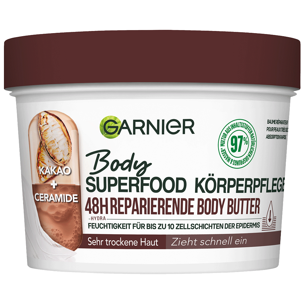 Bild: GARNIER Body Superfood Körperpflege 48h reparierende Body Butter