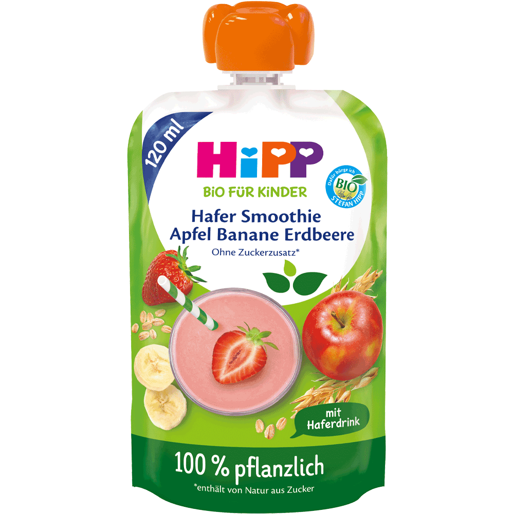 Bild: HiPP Hafer Smoothie Apfel Banane Erdbeere