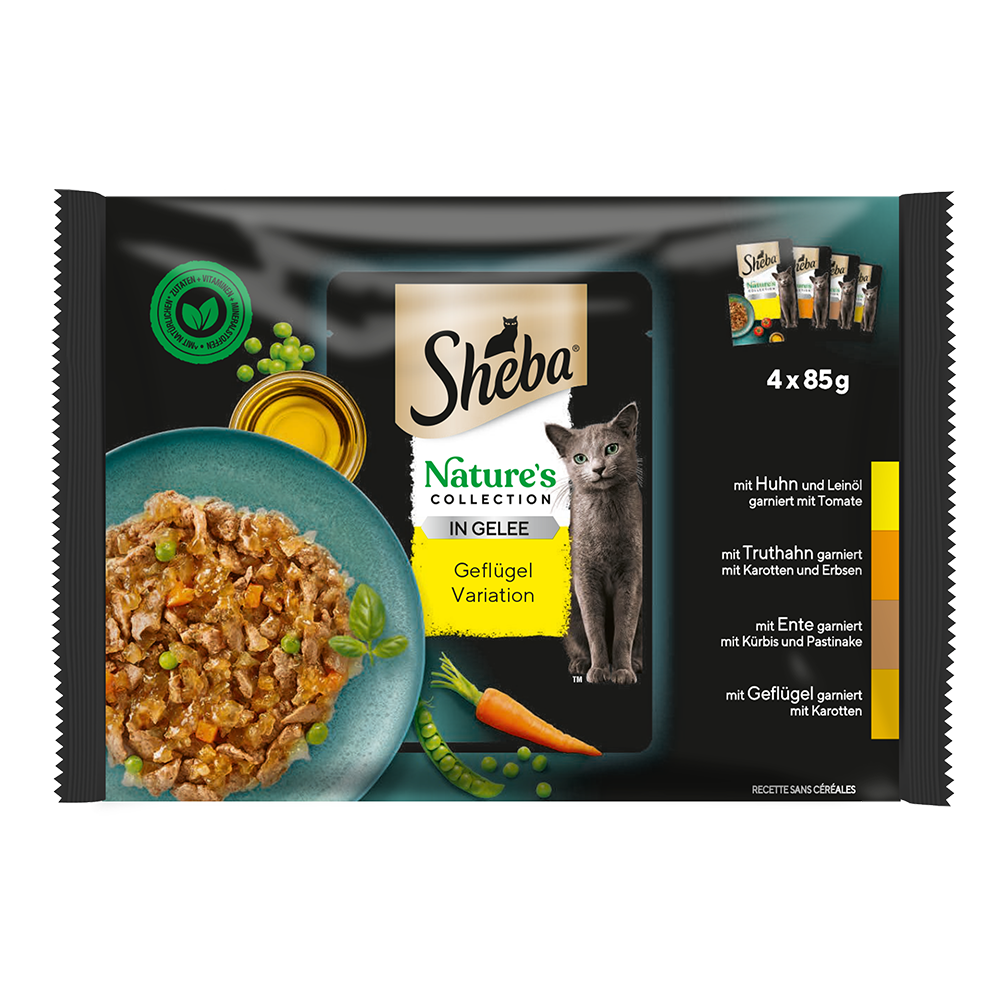 Bild: Sheba Nature's Collection in Gelee Geflügel Variation mit Huhn, Truthahn, Ente und Geflügel