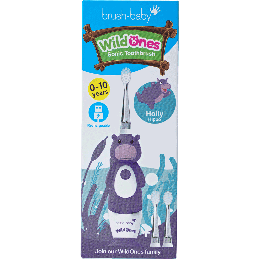 Bild: brush-baby Wild Ones Wiederaufladbare Elektrische Zahnbürste Holly Hippo
