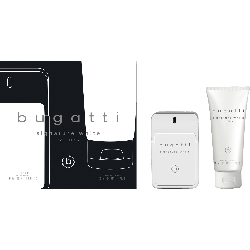 Bild: Bugatti Signature Man White Geschenkset Eau de Toilette 100 ml + Duschgel 200 ml