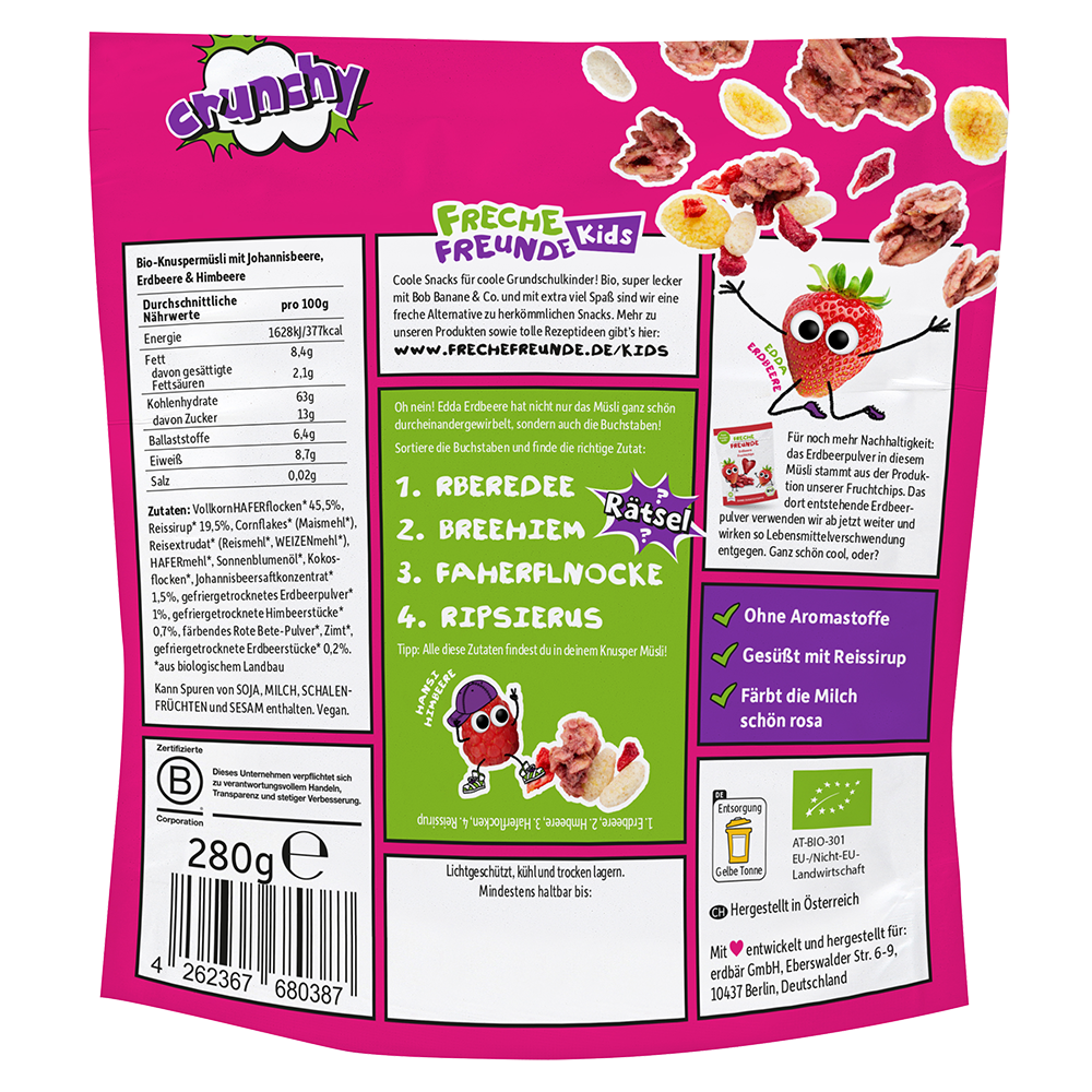Bild: Freche Freunde Knusper Müsli Beeren-Mix mit Vollkorn