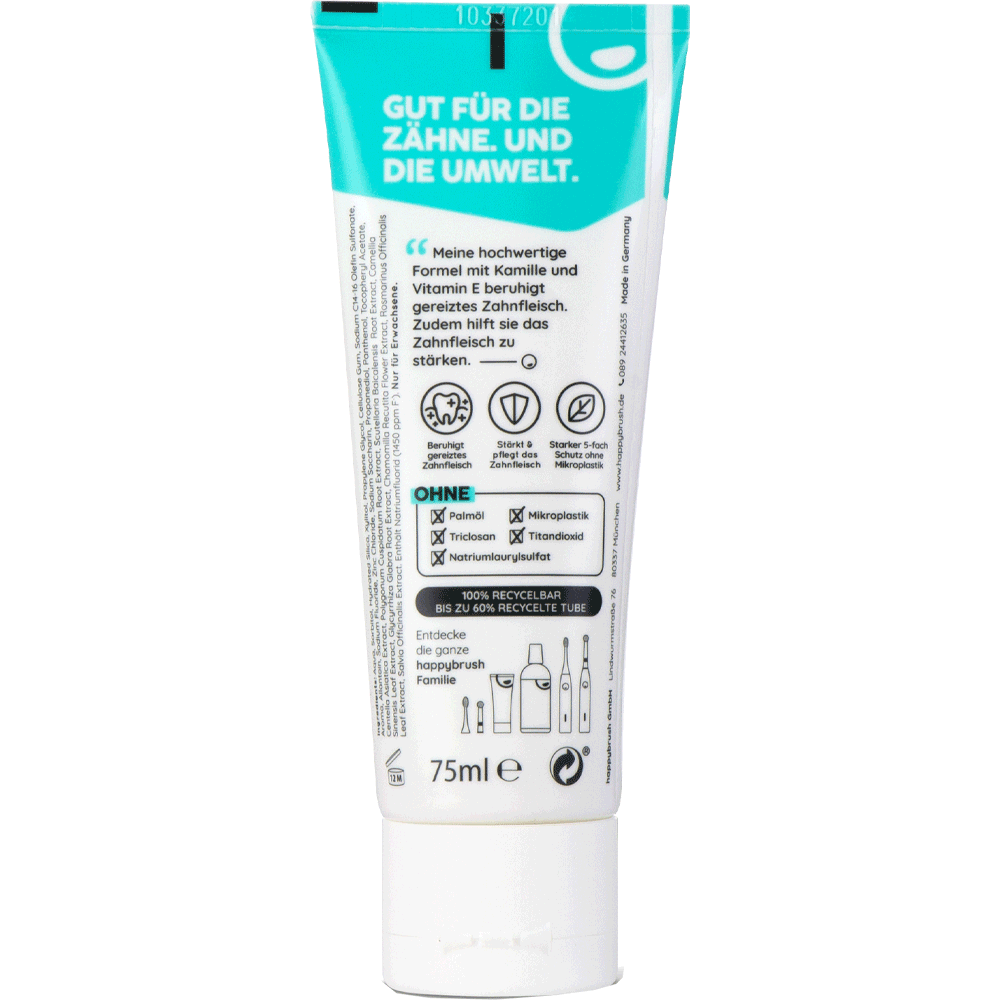 Bild: happybrush Zahnpasta Repair & Care Zahnfleischschutz