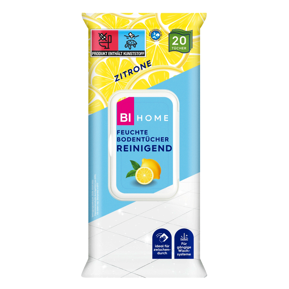 Bild: BI HOME Feuchte Bodentücher Zitrone