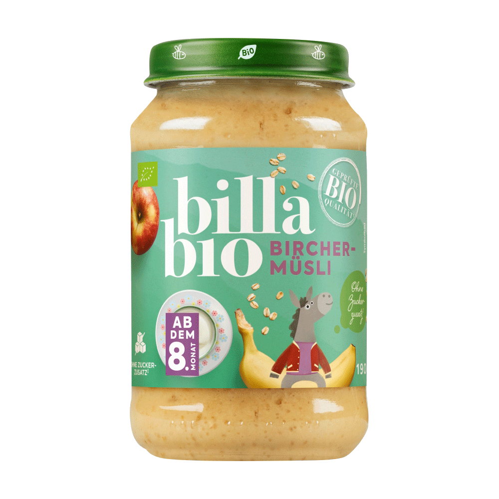 Bild: Billa Bio Gläschen Birchermüsli