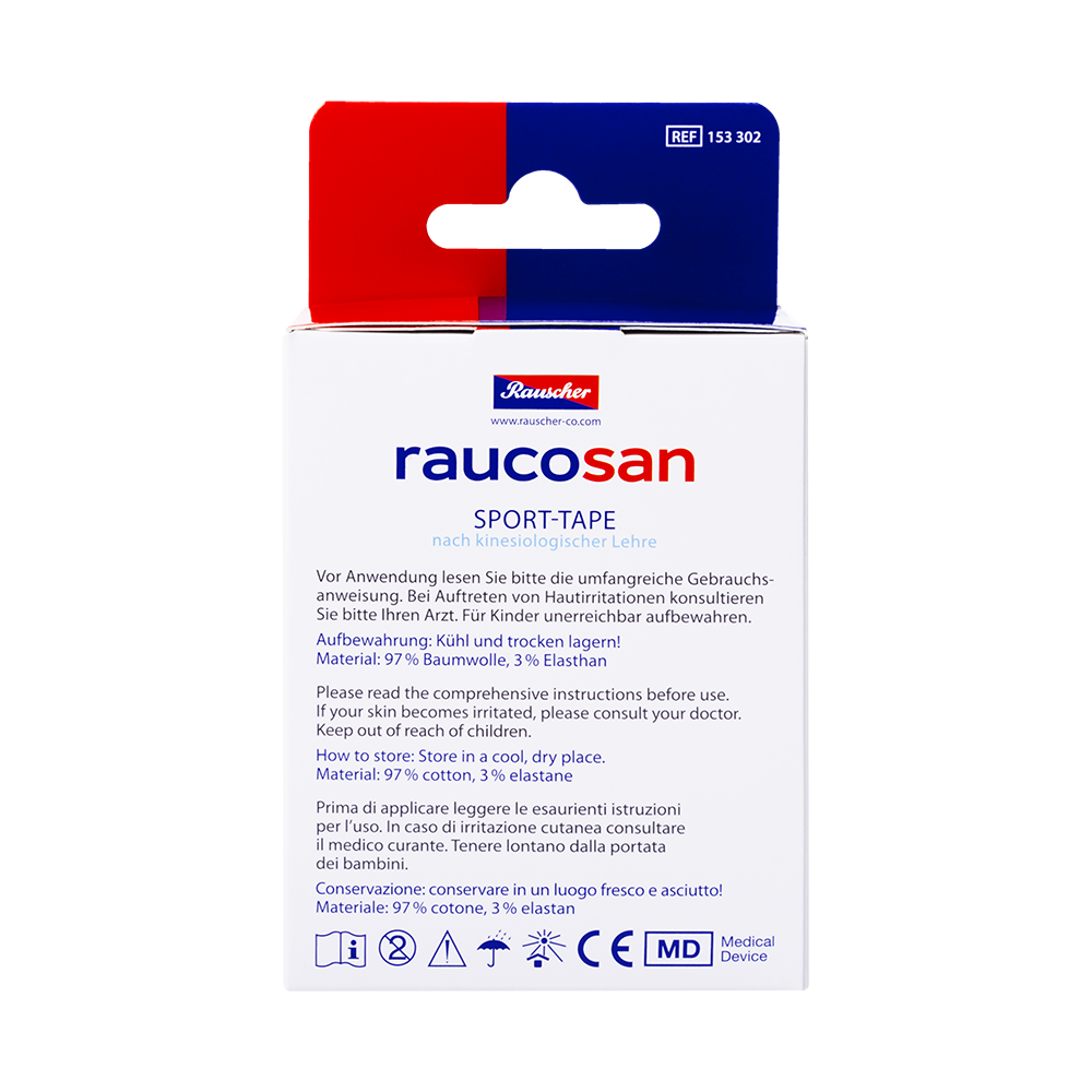 Bild: Raucosan Sport Tape nach kinesiologischer Lehre türkis 