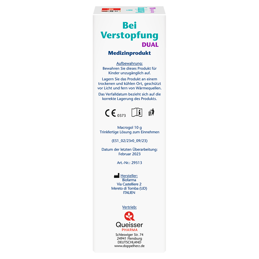 Bild: DOPPELHERZ Bei Verstopfung Macrogol + Simeticon Dual