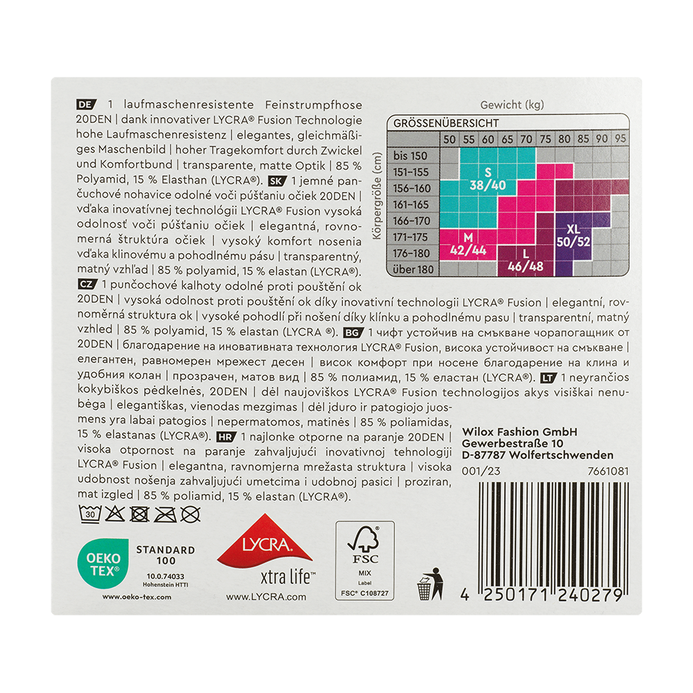 Bild: Vivess Strumpfhose Laufmaschen Resistent S Schwarz