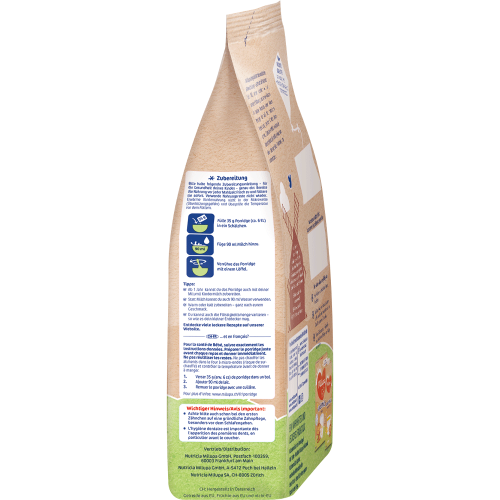 Bild: Milupa Kinder Porridge Hafer & Früchte