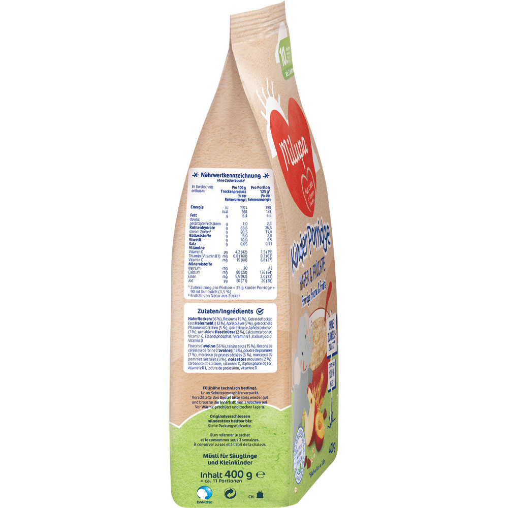 Bild: Milupa Kinder Porridge Hafer & Früchte