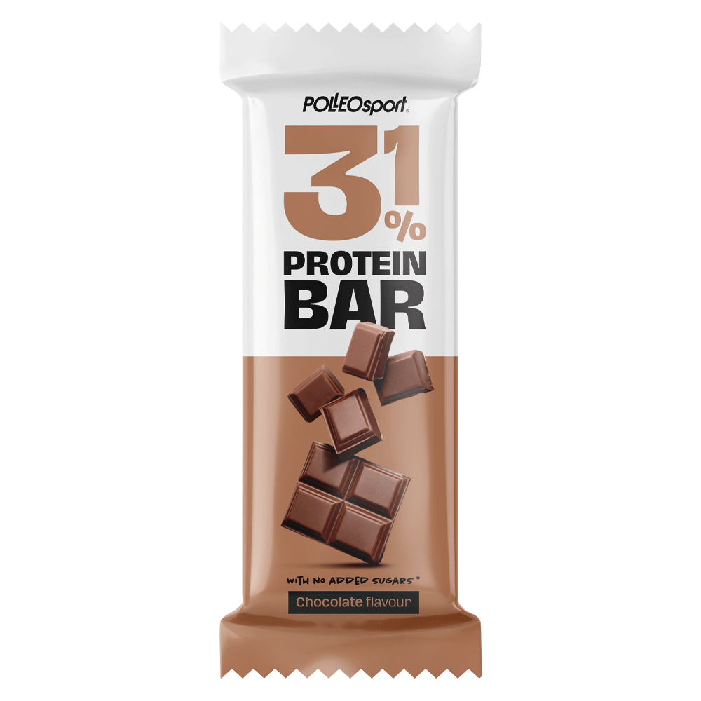 Bild: POLLEOsport Protein Bar 31% Chocolate