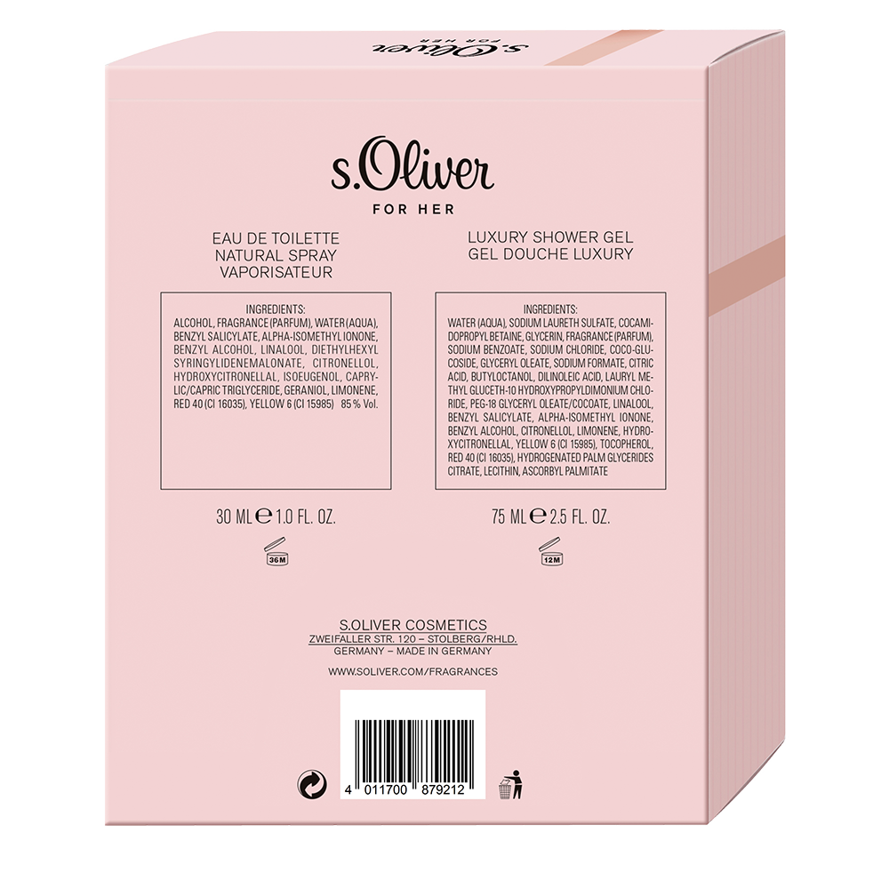 Bild: s.Oliver For Her Geschenkset Eau de Toilette 30 ml + Duschgel 75 ml