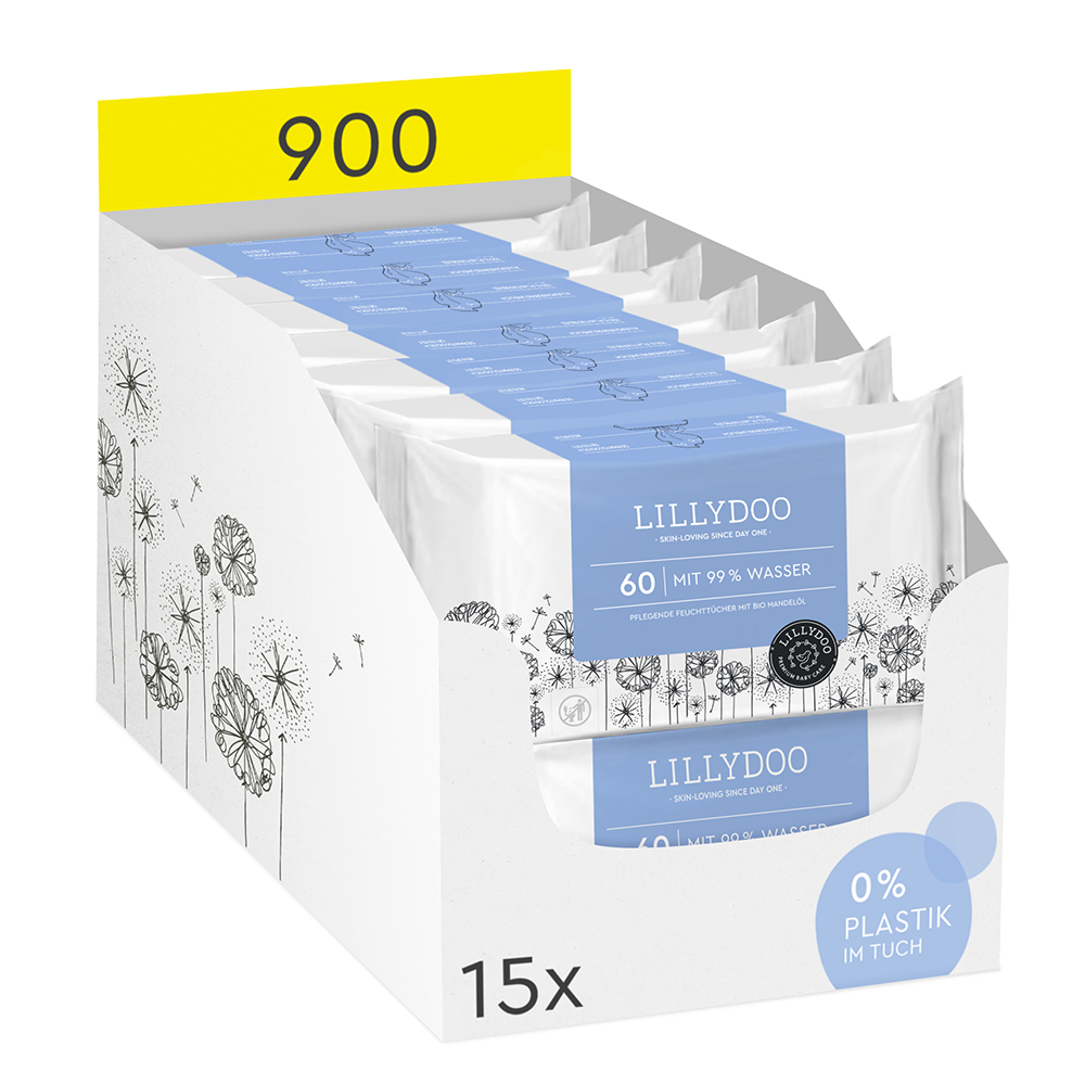 Bild: LILLYDOO Feuchttücher mit 99% Wasser, 15x60 Stück