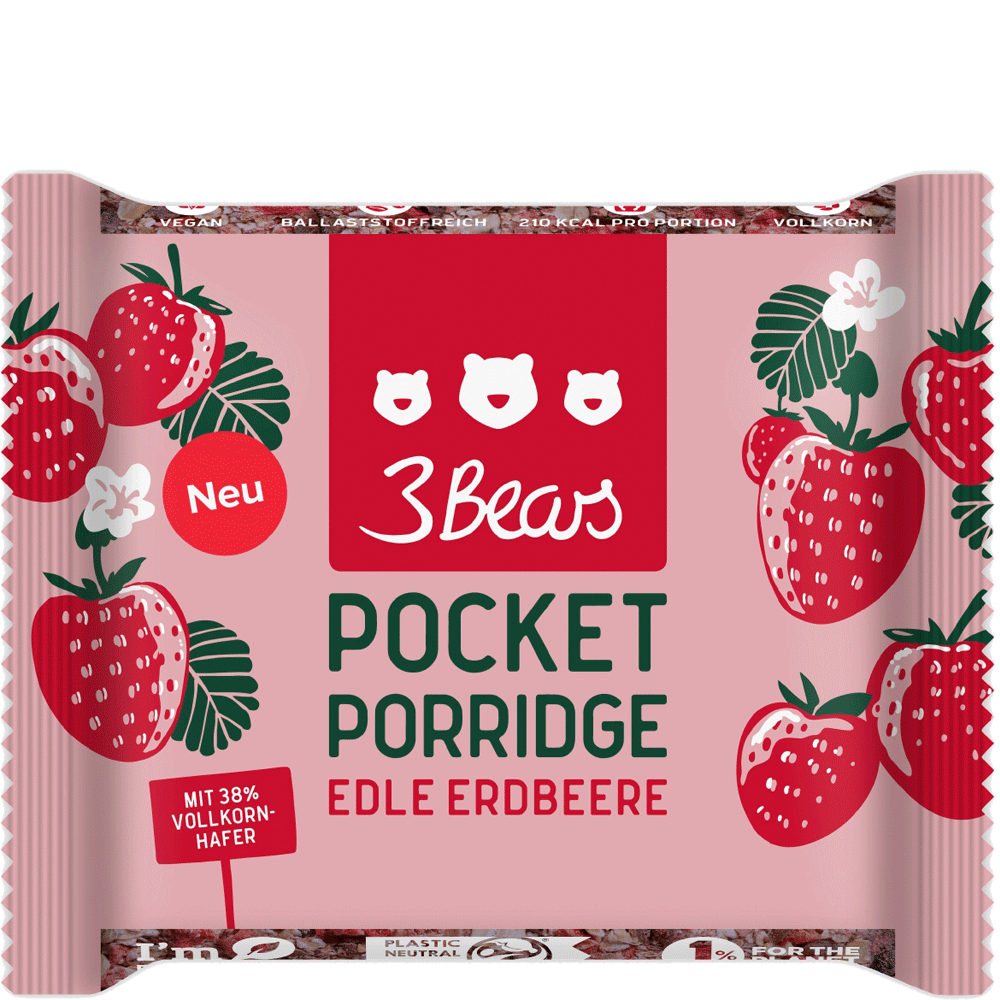 Bild: 3Bears Pocket Porridge Edle Erdbeere