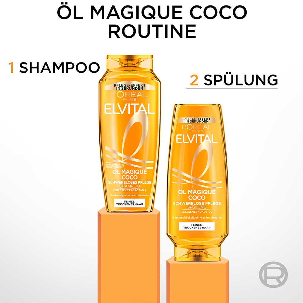 Bild: L'ORÉAL PARIS ELVITAL Öl Magique Coco Schwereloses Pflege Shampoo
