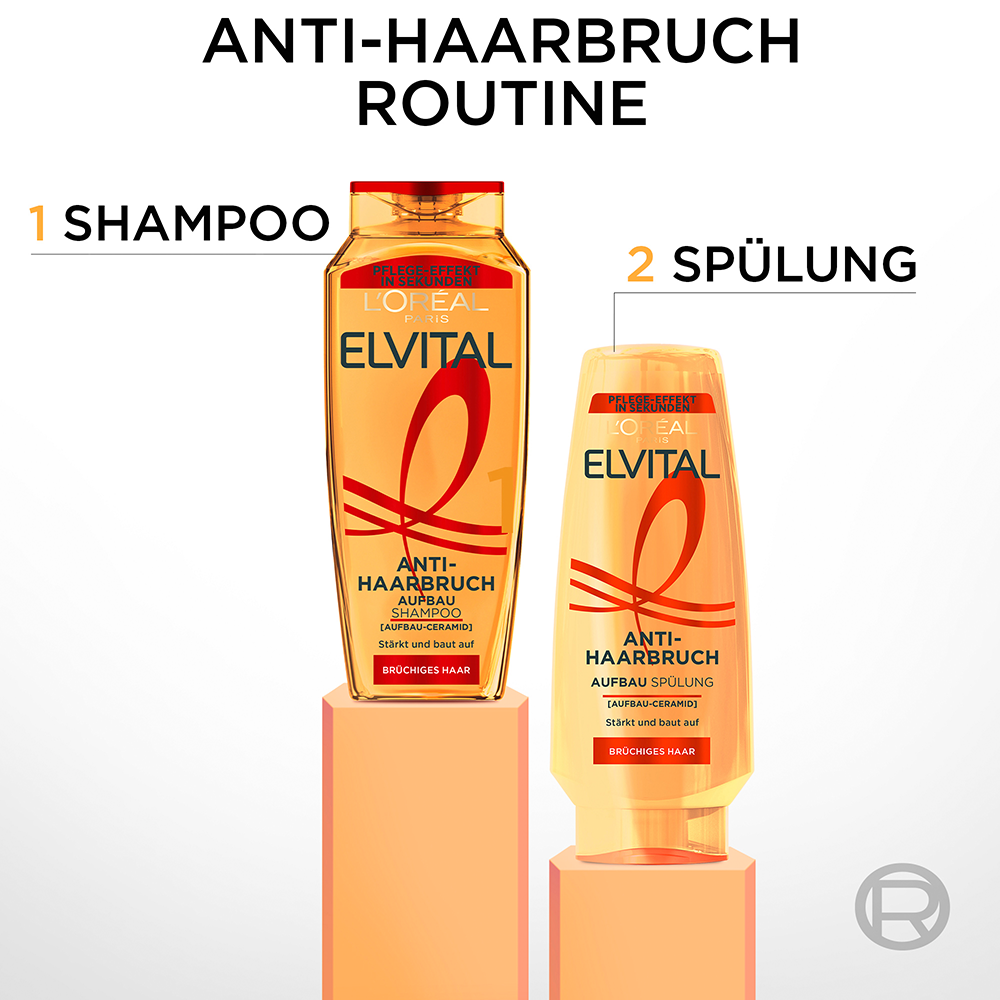 Bild: L'ORÉAL PARIS ELVITAL Anti-Haarbruch Pflegendes Aufbau Shampoo