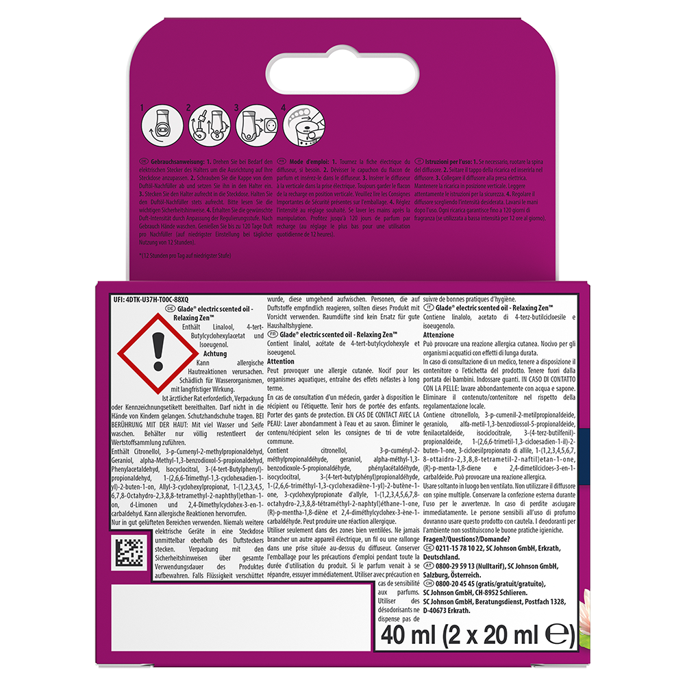 Bild: Glade Duftstecker Electric Scented Oil Relaxing Zen Nachfüllung