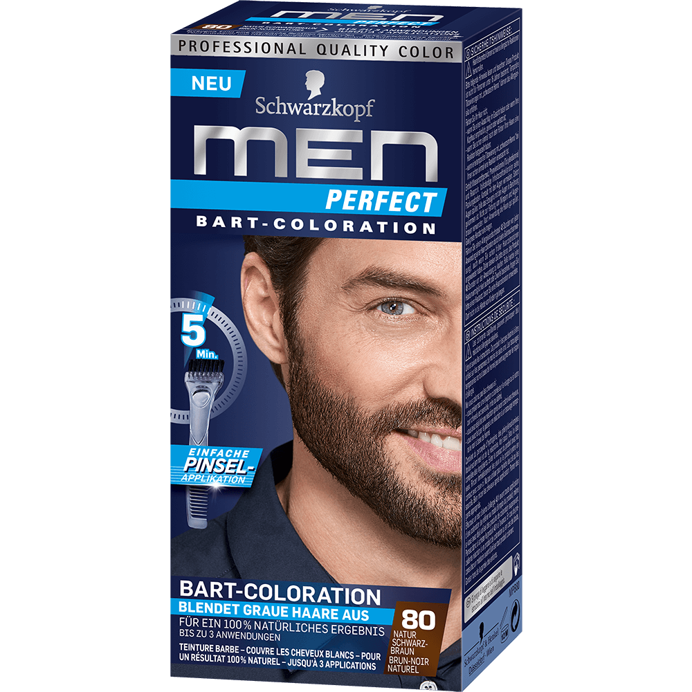 Bild: Schwarzkopf Men Perfect Bart-Coloration natur schwarz-braun