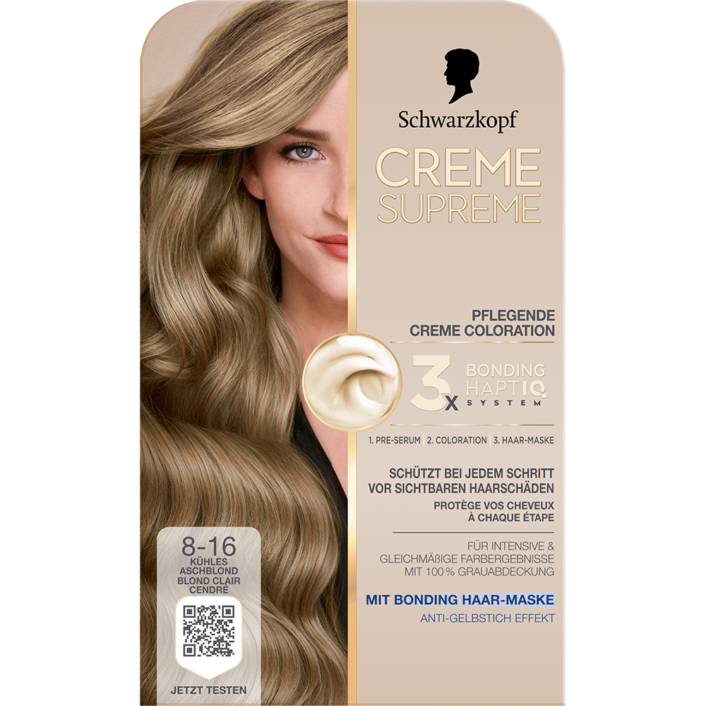 Bild: Schwarzkopf Creme Supreme Creme Coloration Kühles Aschblond