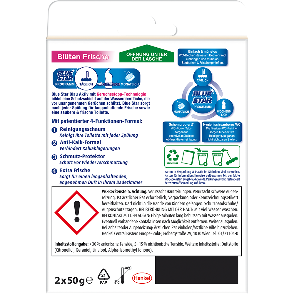 Bild: Blue Star Blau Aktiv WC-Steine Blüten Frische