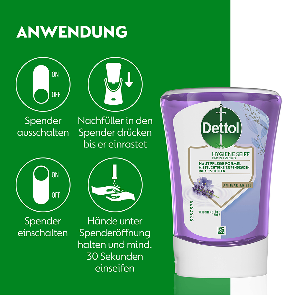 Bild: Dettol No-Touch automatischer Seifenspender Nachfüllseife Veilchen