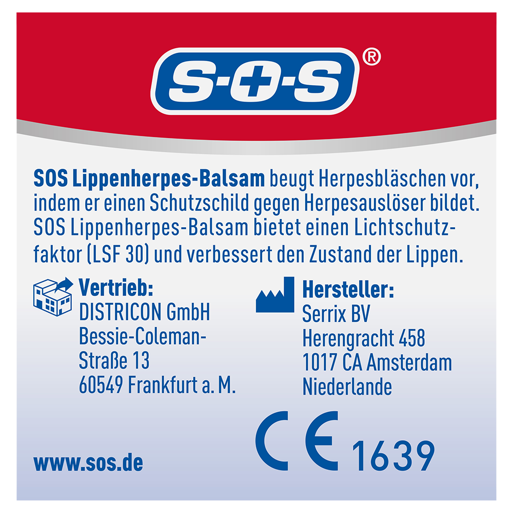 Bild: SOS Lippenherpesbalsam LSF 30