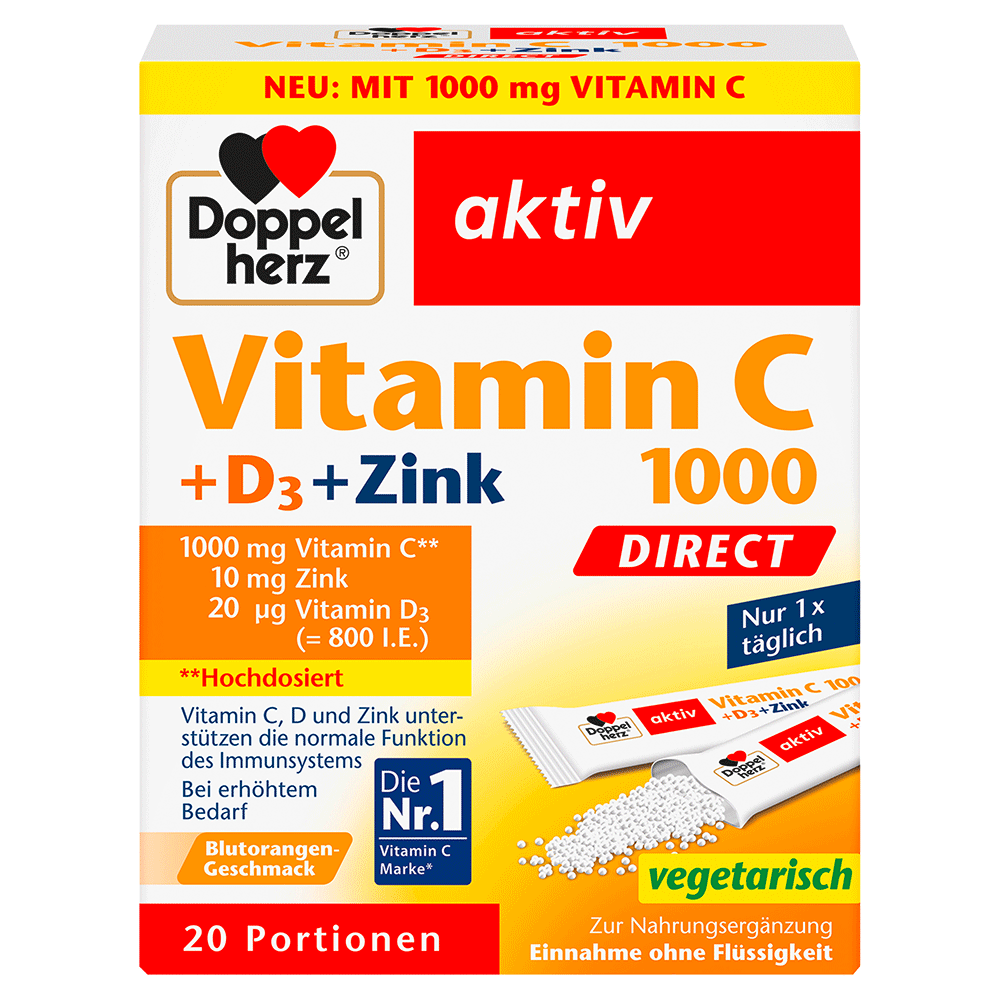Bild: DOPPELHERZ Vitamin C + D3 + Zink