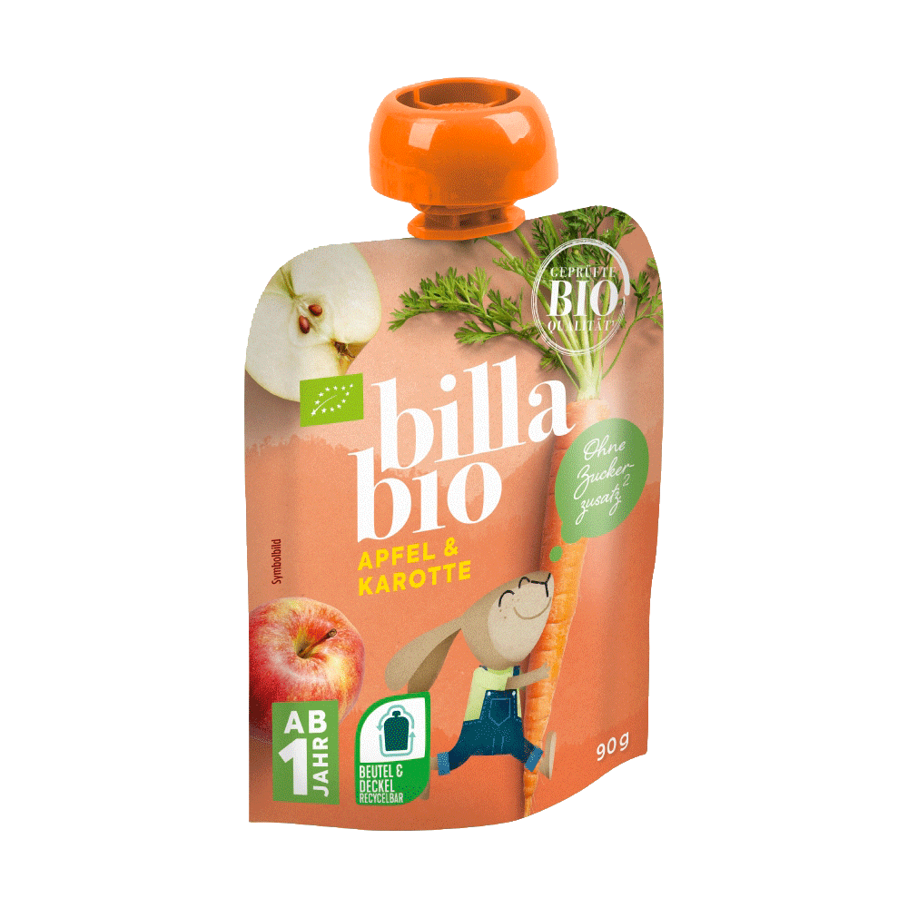 Bild: Billa Bio Quetschie Apfel Karotte