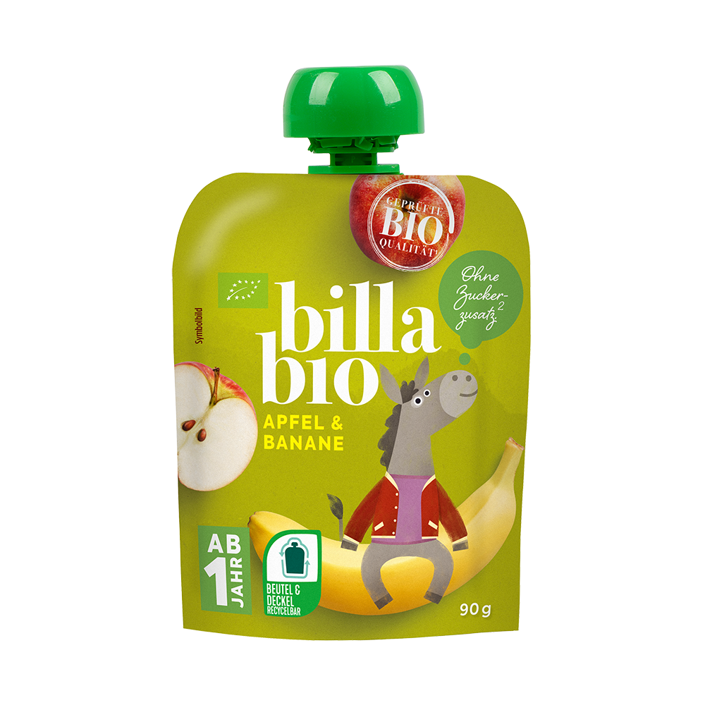 Bild: Billa Bio Quetschie Apfel Banane